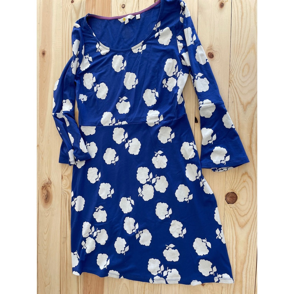 Boden Blue & White Floral Dress US 4 SI6